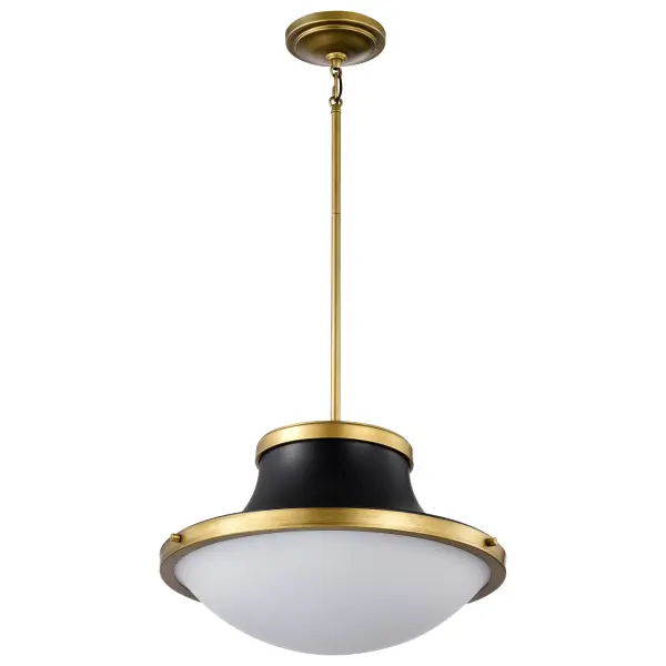 Lafayette 3-Light Pendant in Matte Black with Brass Accents - Image 5