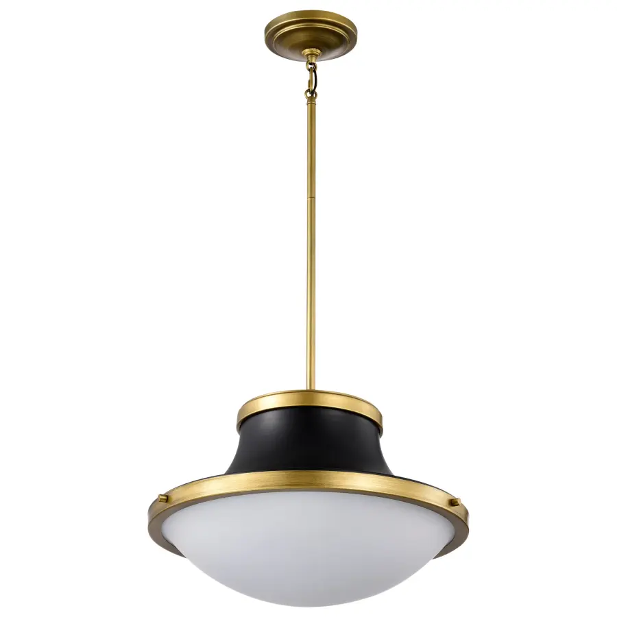 Lafayette 3-Light Pendant in Matte Black with Brass Accents - Image 5