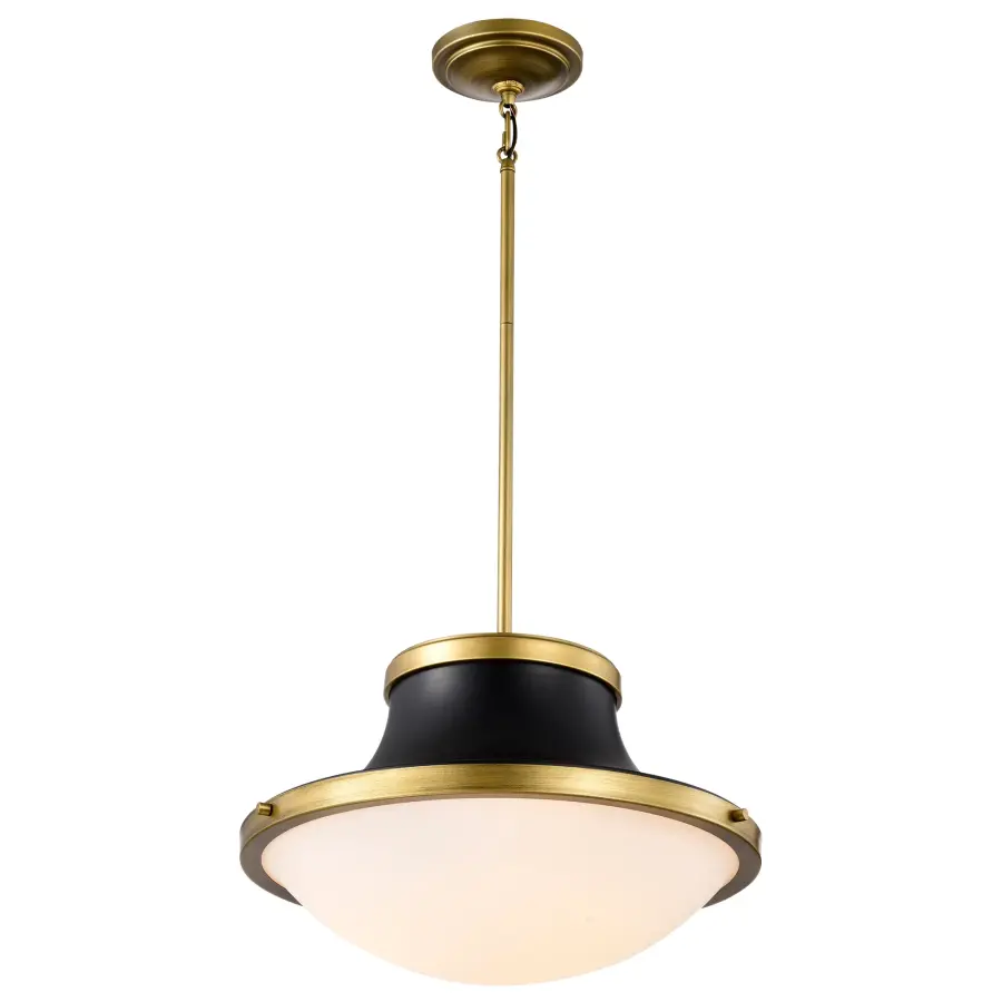 Lafayette 3-Light Pendant in Matte Black with Brass Accents - Image 6