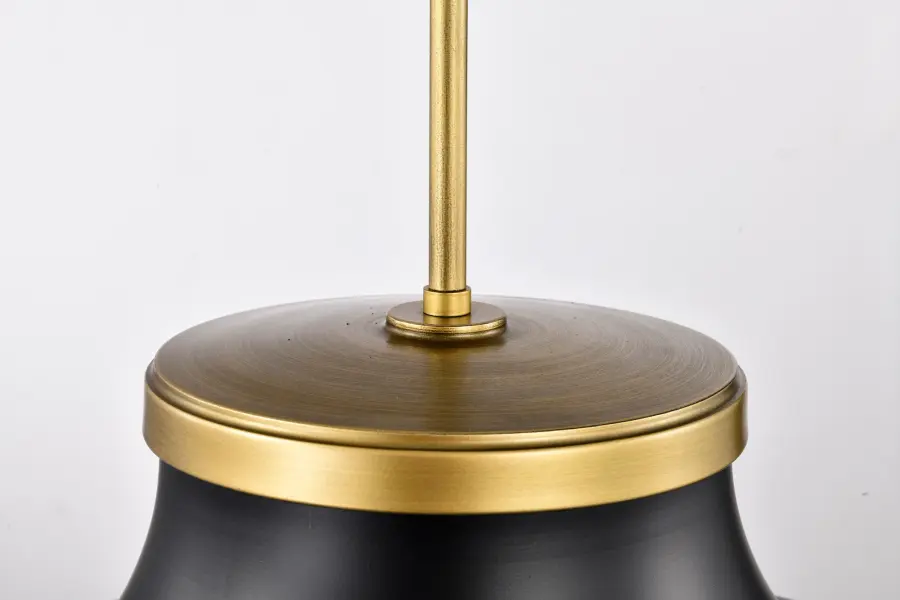 Lafayette 3-Light Pendant in Matte Black with Brass Accents - Image 8