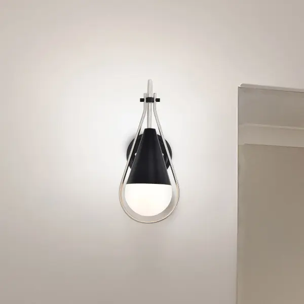 Admiral 1-Light Wall Sconce in Matte Black and Brushed Nickel - Image 19