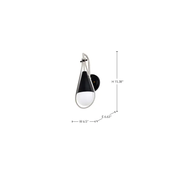 Admiral 1-Light Wall Sconce in Matte Black and Brushed Nickel - Image 20