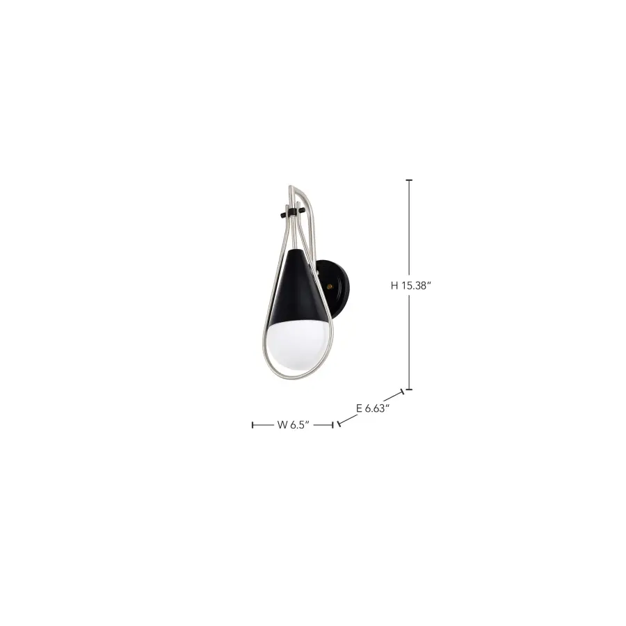 Admiral 1-Light Wall Sconce in Matte Black and Brushed Nickel - Image 20