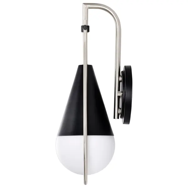 Admiral 1-Light Wall Sconce in Matte Black and Brushed Nickel - Image 3