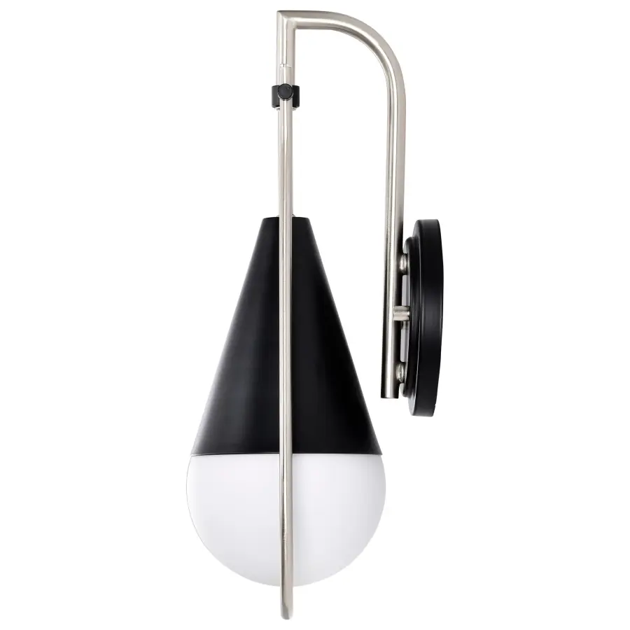 Admiral 1-Light Wall Sconce in Matte Black and Brushed Nickel - Image 3