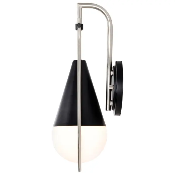 Admiral 1-Light Wall Sconce in Matte Black and Brushed Nickel - Image 4