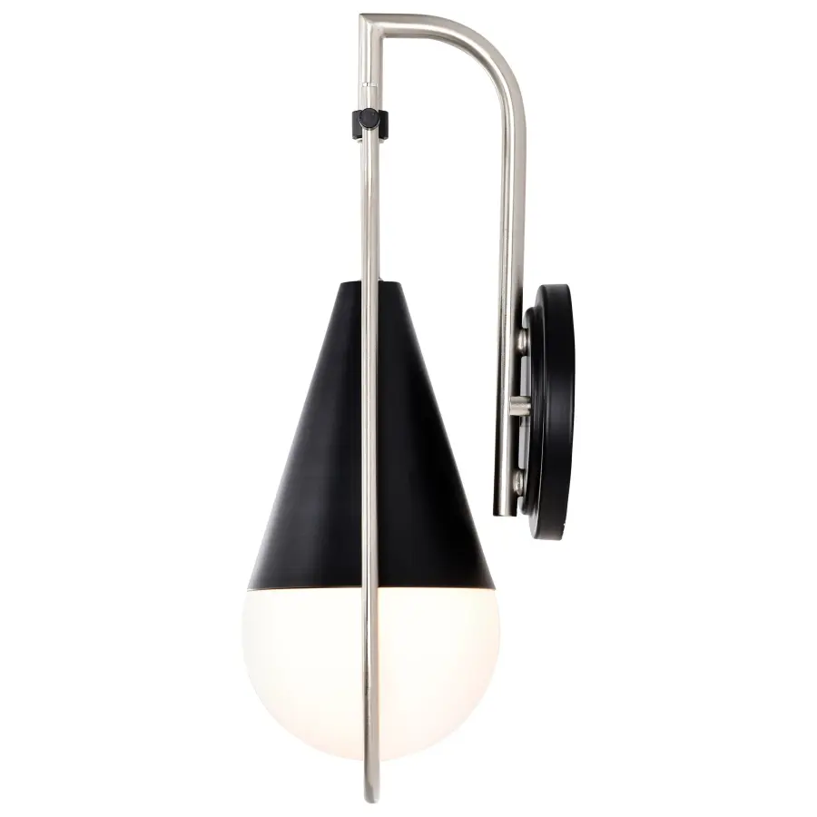 Admiral 1-Light Wall Sconce in Matte Black and Brushed Nickel - Image 4