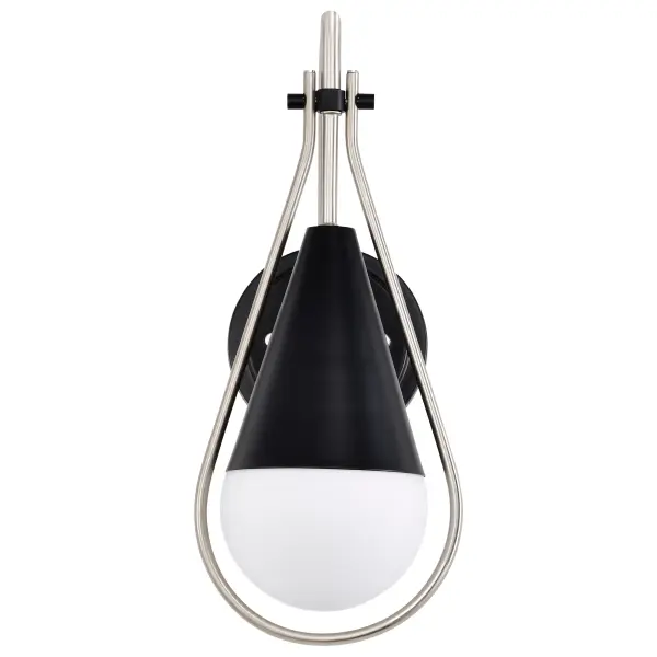 Admiral 1-Light Wall Sconce in Matte Black and Brushed Nickel - Image 5