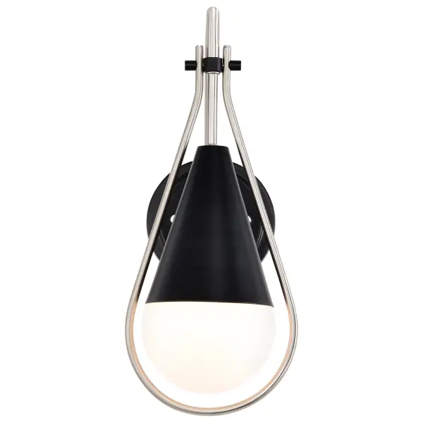 Admiral 1-Light Wall Sconce in Matte Black and Brushed Nickel - Image 6