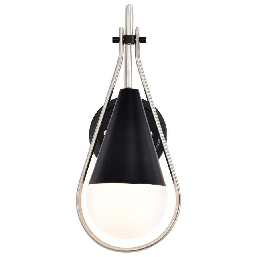 Admiral 1-Light Wall Sconce in Matte Black and Brushed Nickel - Image 6