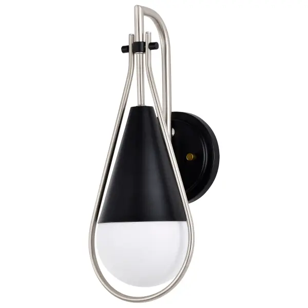 Admiral 1-Light Wall Sconce in Matte Black and Brushed Nickel - Image 7