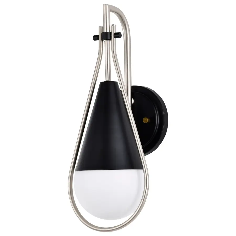Admiral 1-Light Wall Sconce in Matte Black and Brushed Nickel - Image 7