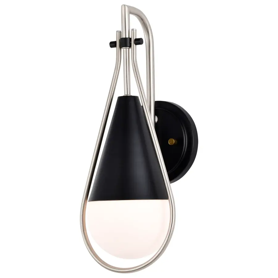Admiral 1-Light Wall Sconce in Matte Black and Brushed Nickel - Image 8