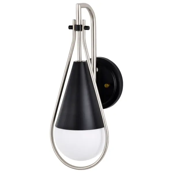 Admiral 1-Light Wall Sconce in Matte Black and Brushed Nickel - Image 9