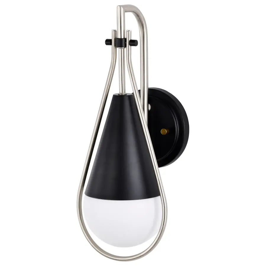 Admiral 1-Light Wall Sconce in Matte Black and Brushed Nickel - Image 9
