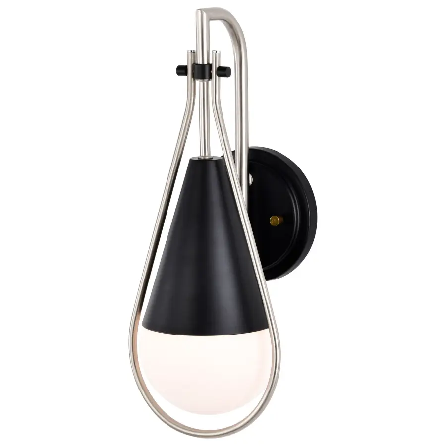 Admiral 1-Light Wall Sconce in Matte Black and Brushed Nickel - Image 10