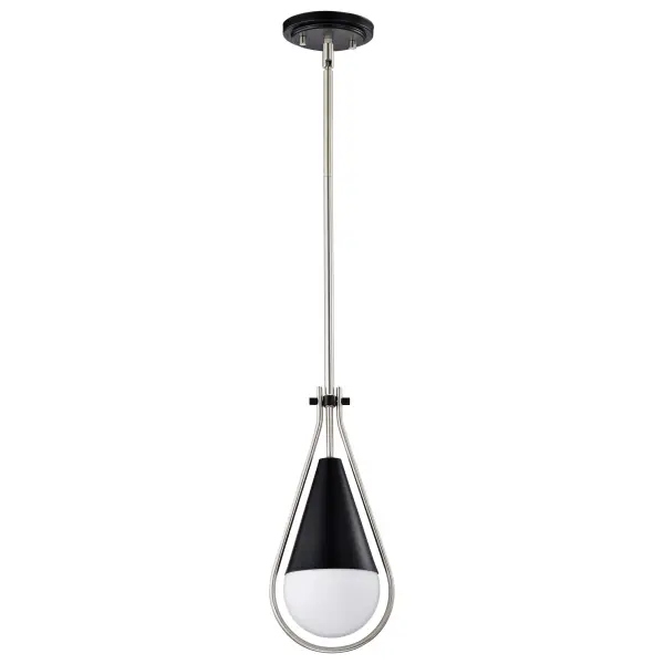 Admiral 1-Light Pendant in Matte Black and Brushed Nickel - Image 1