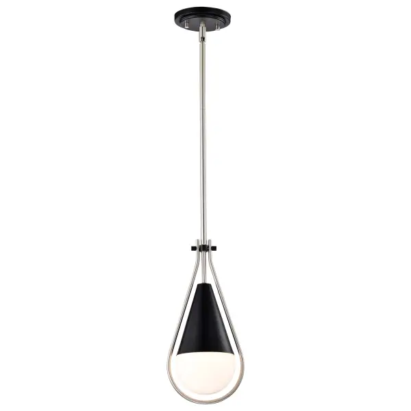 Admiral 1-Light Pendant in Matte Black and Brushed Nickel - Image 2