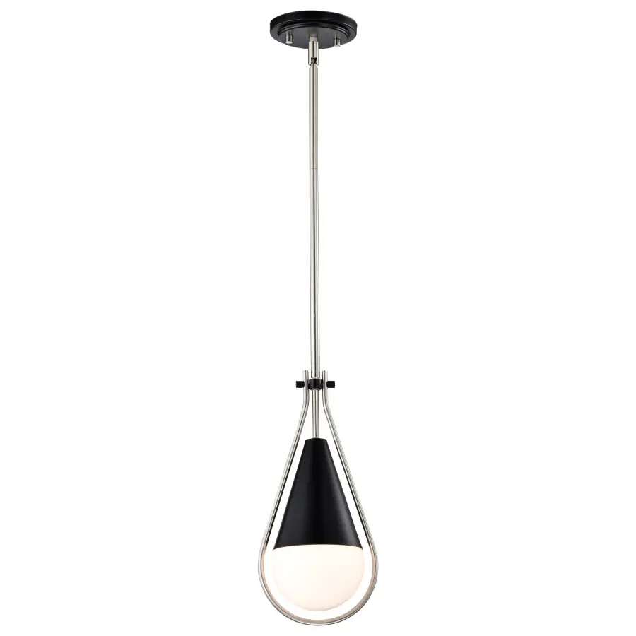 Admiral 1-Light Pendant in Matte Black and Brushed Nickel - Image 2