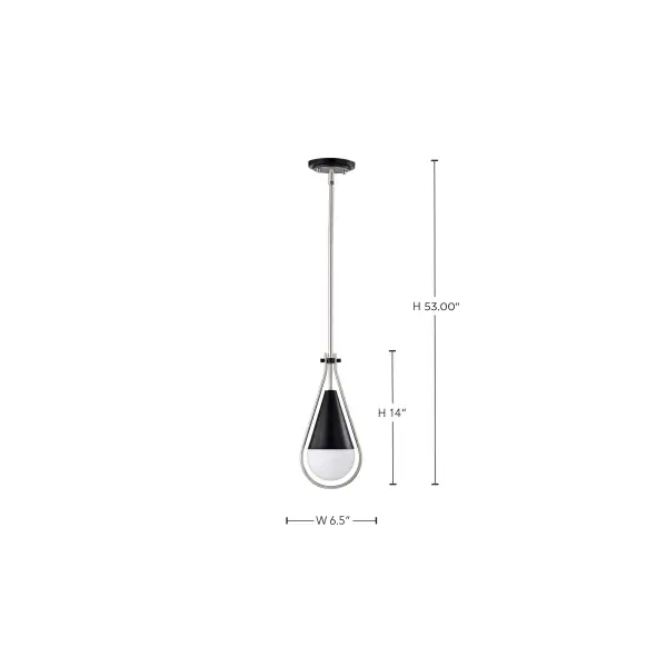 Admiral 1-Light Pendant in Matte Black and Brushed Nickel - Image 14