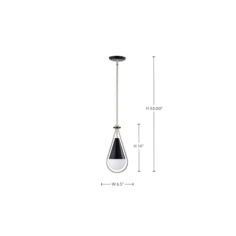 Admiral 1-Light Pendant in Matte Black and Brushed Nickel - Image 14