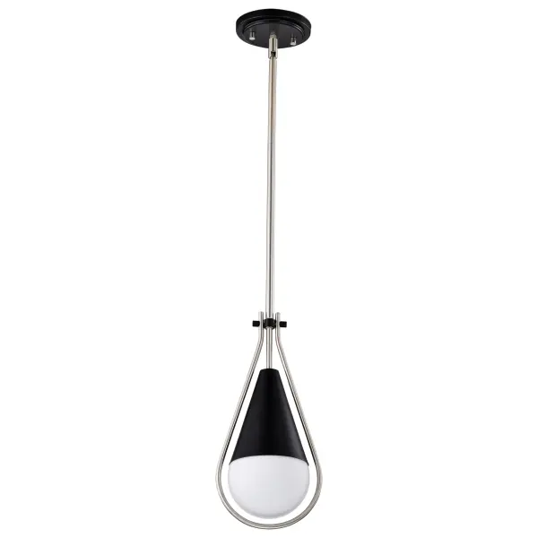 Admiral 1-Light Pendant in Matte Black and Brushed Nickel - Image 3