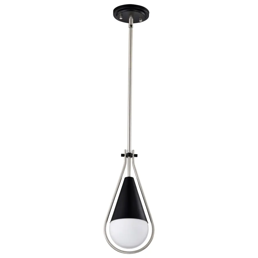 Admiral 1-Light Pendant in Matte Black and Brushed Nickel - Image 3
