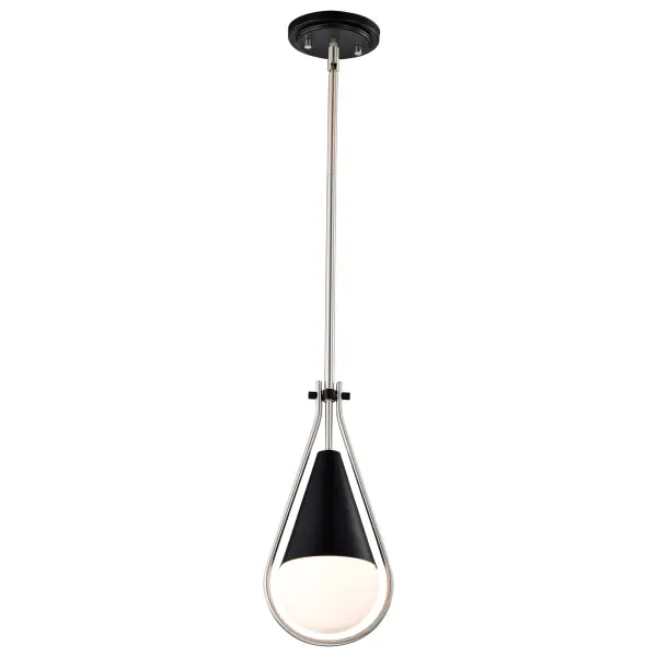 Admiral 1-Light Pendant in Matte Black and Brushed Nickel - Image 4