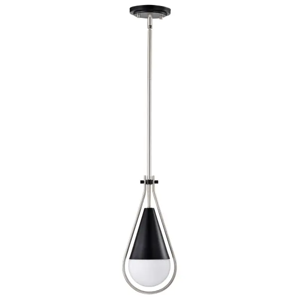 Admiral 1-Light Pendant in Matte Black and Brushed Nickel - Image 5