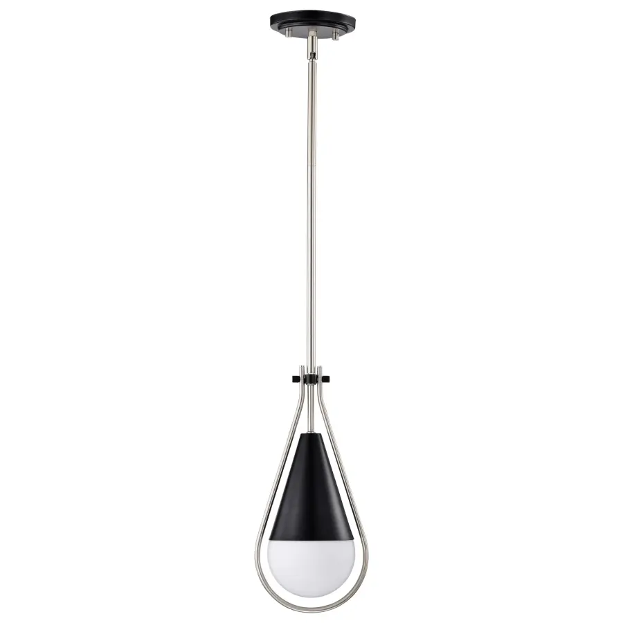 Admiral 1-Light Pendant in Matte Black and Brushed Nickel - Image 5