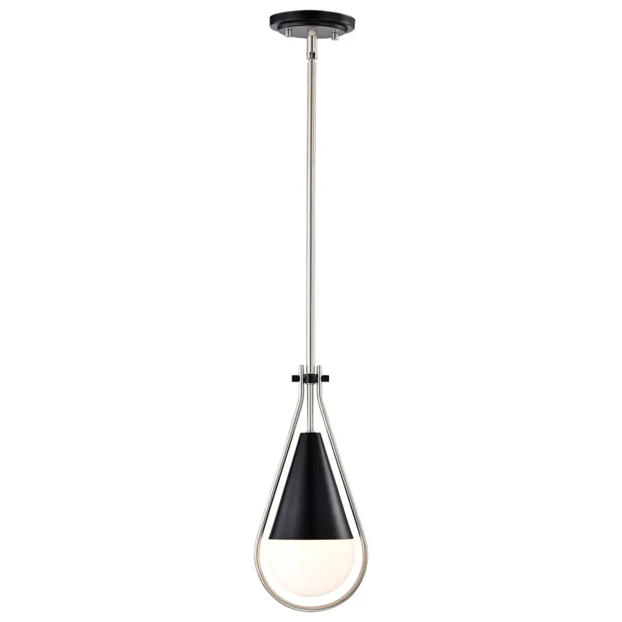 Admiral 1-Light Pendant in Matte Black and Brushed Nickel - Image 6