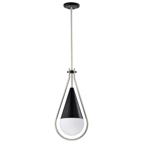 Admiral 1-Light Pendant in Matte Black and Brushed Nickel - Image 1