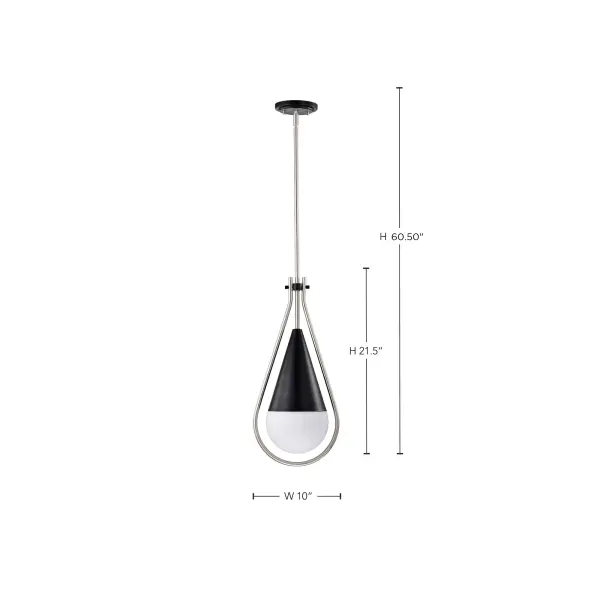 Admiral 1-Light Pendant in Matte Black and Brushed Nickel - Image 14