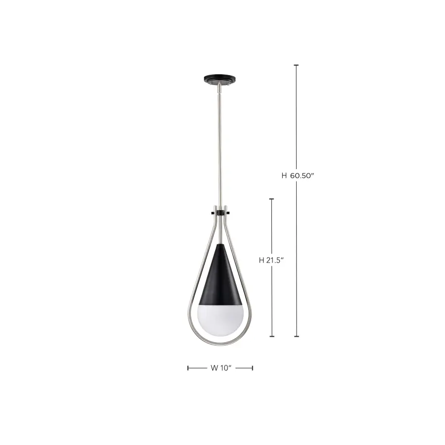 Admiral 1-Light Pendant in Matte Black and Brushed Nickel - Image 14