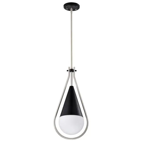 Admiral 1-Light Pendant in Matte Black and Brushed Nickel - Image 3