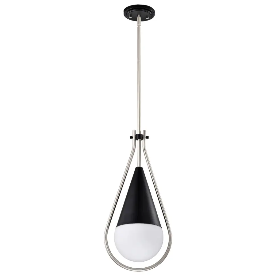 Admiral 1-Light Pendant in Matte Black and Brushed Nickel - Image 3
