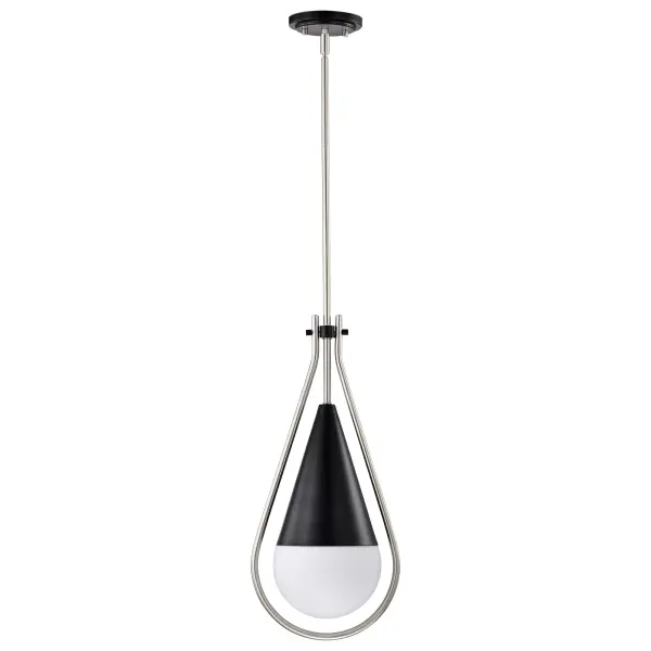 Admiral 1-Light Pendant in Matte Black and Brushed Nickel - Image 5