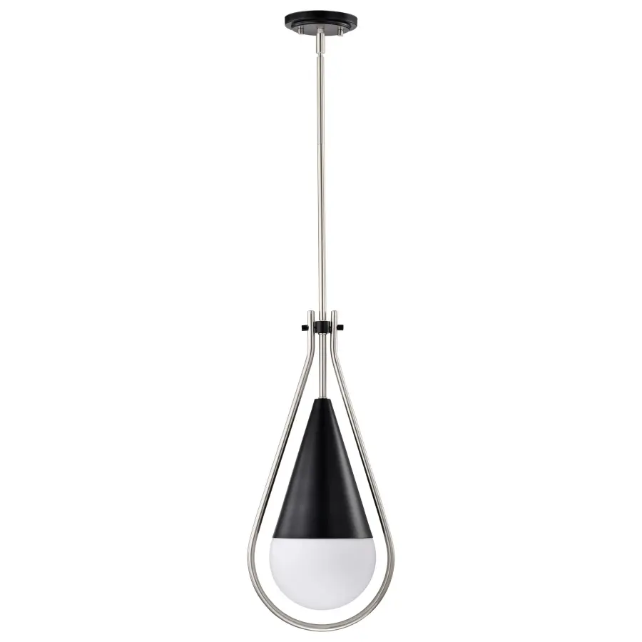Admiral 1-Light Pendant in Matte Black and Brushed Nickel - Image 5