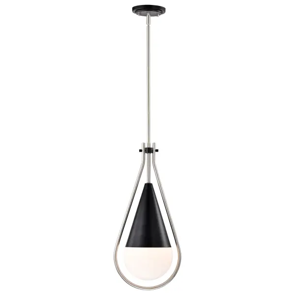 Admiral 1-Light Pendant in Matte Black and Brushed Nickel - Image 6