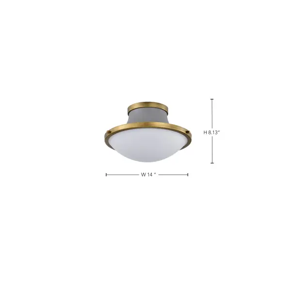 Lafayette 1-Light Flush Mount Ceiling Light - 14 Inch Gray with Brass Accents - Image 15