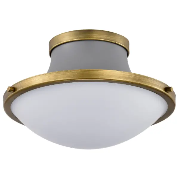 Lafayette 1-Light Flush Mount Ceiling Light - 14 Inch Gray with Brass Accents - Image 5