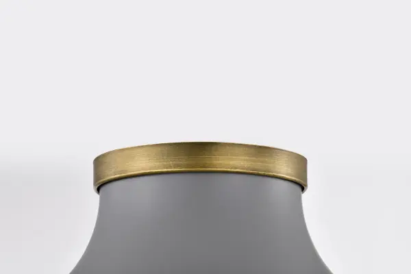 Lafayette 1-Light Flush Mount Ceiling Light - 14 Inch Gray with Brass Accents - Image 9