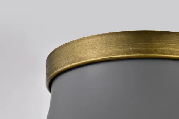 Lafayette 1-Light Flush Mount Ceiling Light - 14 Inch Gray with Brass Accents - Image 10