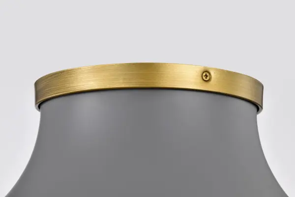 Lafayette 3-Light Flush Mount Ceiling Light - 18 Inch Gray with Brass Accents - Image 9