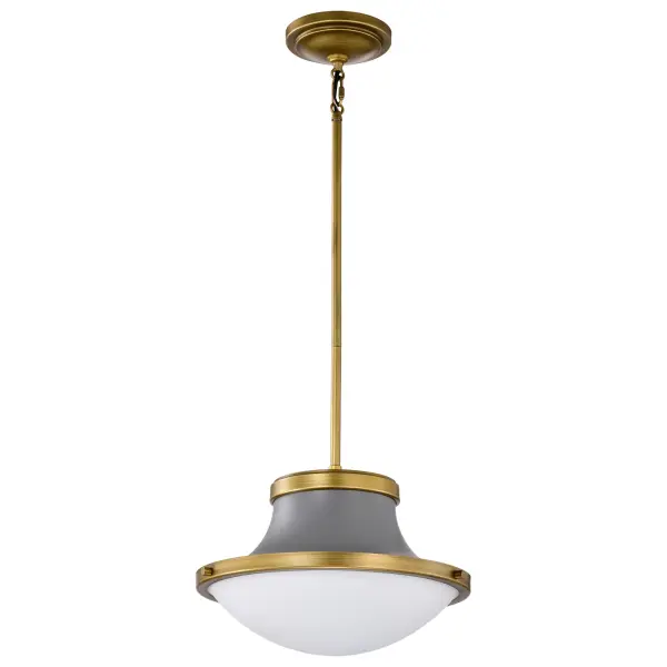 Lafayette 1-Light Pendant in Gray with Natural Brass Accents - Image 1