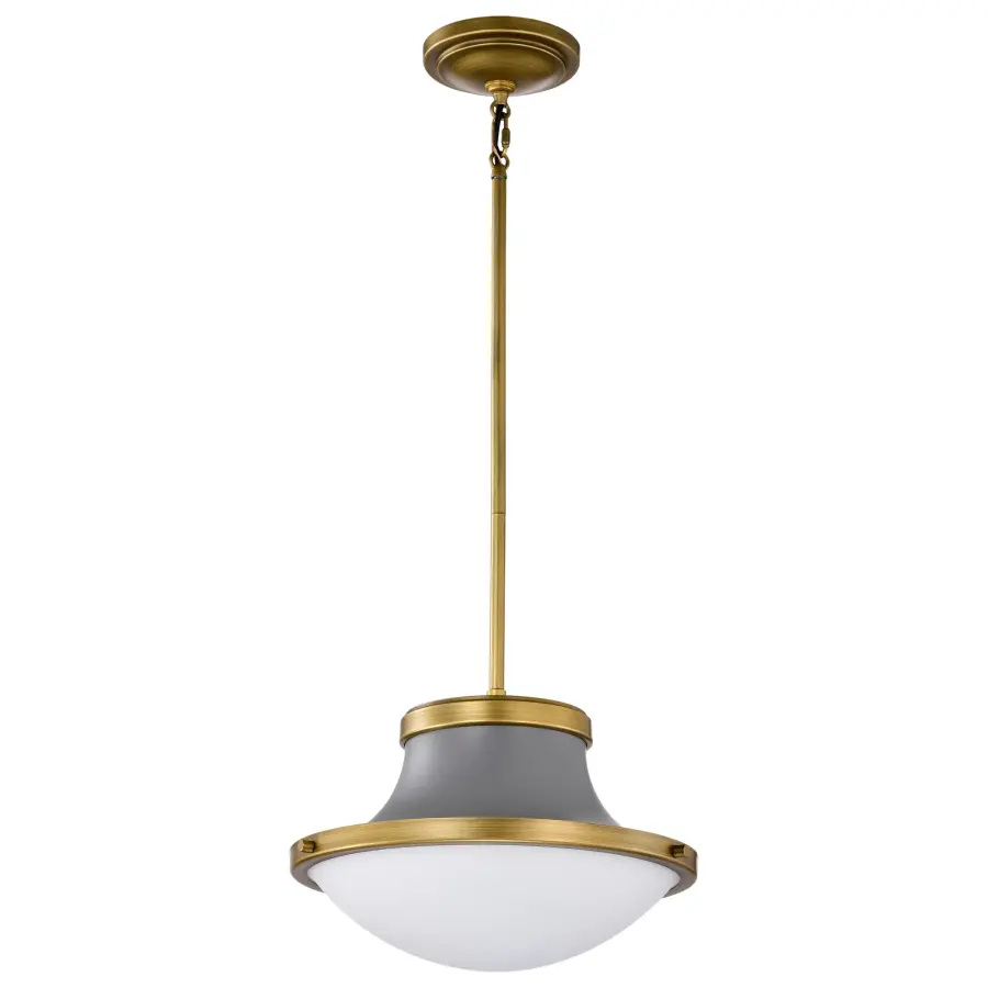 Lafayette 1-Light Pendant in Gray with Natural Brass Accents - Image 1