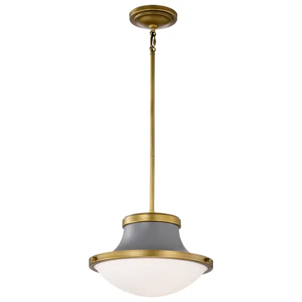 Lafayette 1-Light Pendant in Gray with Natural Brass Accents - Image 2