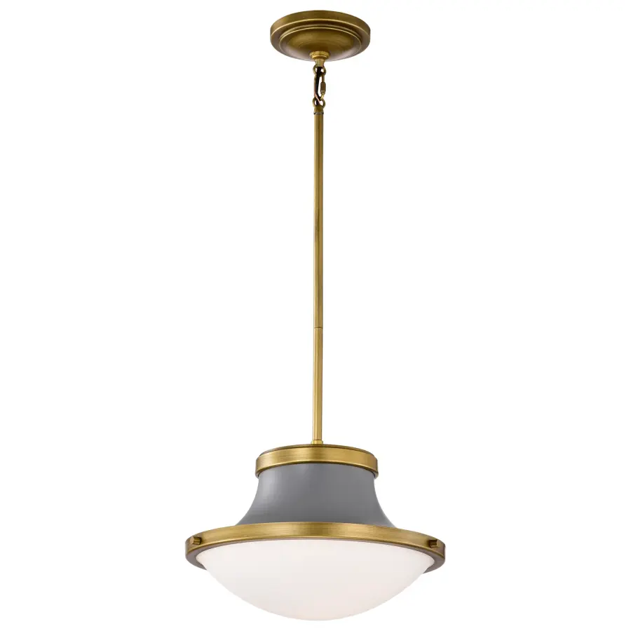 Lafayette 1-Light Pendant in Gray with Natural Brass Accents - Image 2