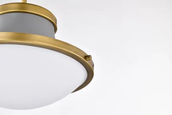Lafayette 1-Light Pendant in Gray with Natural Brass Accents - Image 12
