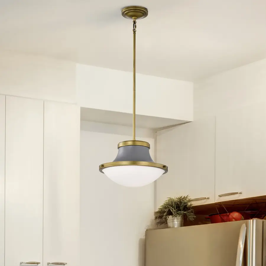Lafayette 1-Light Pendant in Gray with Natural Brass Accents - Image 15